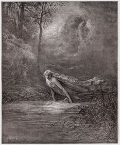 Boska Komedia (La Divina Commedia, La Divine Comedie), Purgatorio, Canto 31: Dante zanurzony w rzece Lete - autorstwa Dante Alighieri (1265-1321) - Ilustracja Gustave Dore (1832-1883) autorstwa Gustave Dore