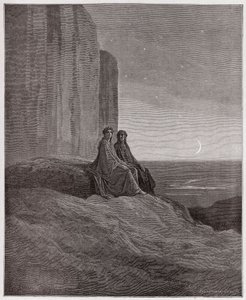 Boska Komedia (La Divina Commedia, La Divine Comedie), Purgatorio, Canto 9: Twilight - autorstwa Dante Alighieri (1265-1321) - Ilustracja Gustave Dore (1832-1883) autorstwa Gustave Dore