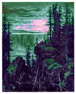 The Falls of Niagara, ilustracja z „The Dore Gallery”, rytowana przez A. Sargenta, opublikowana ok. 1890 r. (obraz ulepszony cyfrowo) autorstwa Gustave Dore