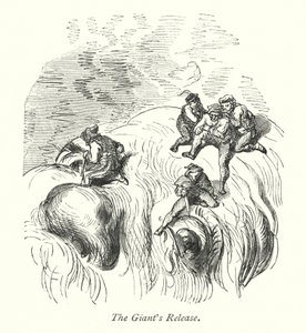 Uwolnienie olbrzyma (grawerunek) autorstwa Gustave Dore