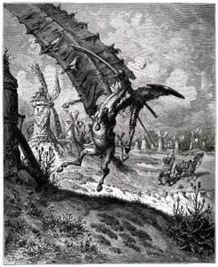 Pomysłowy Hidalgo Don Kichot z kanału, Miguel de Cervantes autorstwa Gustave Dore