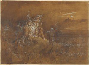Cienie francuskich żołnierzy z przeszłości wzywają armię do zwycięstwa nad Renem autorstwa Gustave Dore