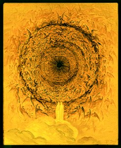 Wizja Empireum, ilustracja z „Galerii Dore”, rytowana przez Stephane Pannemakera (1847-1930), opublikowana ok. 1890 r. (obraz ulepszony cyfrowo) autorstwa Gustave Dore