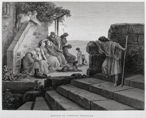 Powrót syna marnotrawnego, ilustracja z Biblii Dore