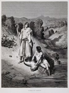 Tobiasz i anioł, ilustracja z Biblii Dore