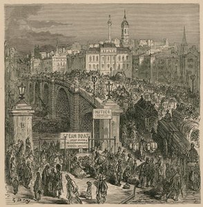 Ruch na moście londyńskim autorstwa Gustave Dore