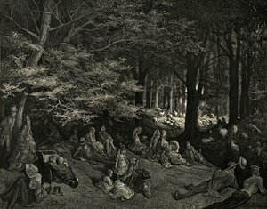 Pod drzewami Regenta autorstwa Gustave Dore