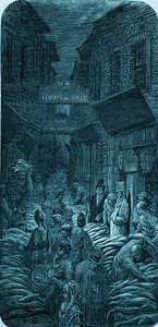 Grawerunek wiktoriański targ rybny autorstwa Gustave Doré autorstwa Gustave Dore