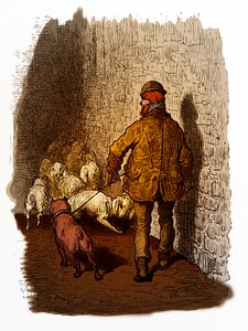 Grawerowanie wiktoriańskich doków londyńskich autorstwa Gustave Doré autorstwa Gustave Dore