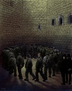 Wiktoriańskie więzienie w Londynie autorstwa Gustave Dore