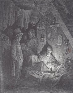 Wiktoriańska palarnia opium w Londynie autorstwa Gustave Dore