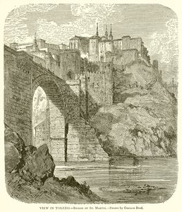 Widok w Toledo.--Most św autorstwa Gustave Dore