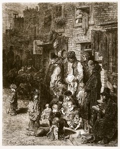 Wentworth Street – Whitechapel, z „Londynu, pielgrzymka”, napisana przez Williama Blancharda Jerrolda (1826-84) i grawerowana przez A. Bertranda, wyd. 1872 (grawerowanie) autorstwa Gustave Dore