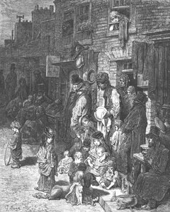 „Wentworth Street, Whitechapel”, 1872. autorstwa Gustave Dore