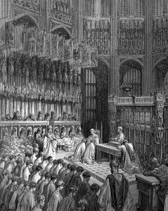 Opactwo Westminsterskie – Potwierdzenie Westminster Boys przez Doré autorstwa Gustave Dore