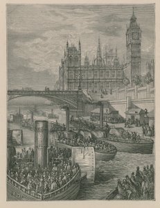 Schody Westminsterskie — odpływ parowców autorstwa Gustave Dore