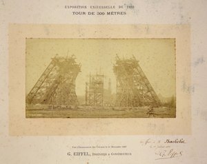 Budowa wieży Eiffla autorstwa Gustave Eiffel