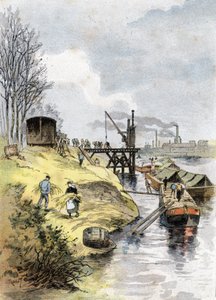 Dokerzy ładują jabłka w samochodach na quai de Bercy, Paryż Rysunek Gustave