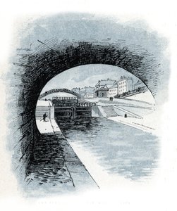 Les ecluses du canal Saint Martin, Paris (Widok na śluzy kanału Saint-Martin, Paryż) Rysunek Gustave