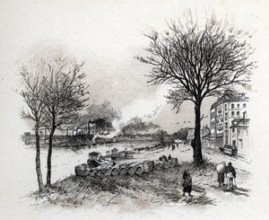 Widok Ivry sur Seine (Ivry-sur-Seine) Rysunek Gustave