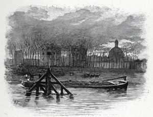 Widok na dźwig wodny na quai d