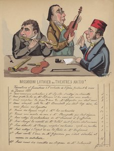 Rachunek na instrumenty muzyczne dla orkiestry operowej (kolor lito) autorstwa Gustave Frison