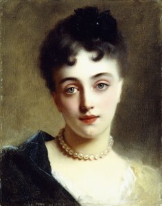 Elegancka Dama z Perłami, autorstwa Gustave Jacquet