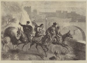 Cygańscy handlarze końmi opuszczający Toledo autorstwa Gustave Janet