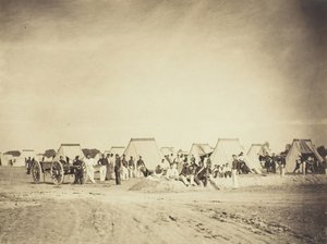 Obóz artyleryjski, Camp de Chalons, 1857. autorstwa Gustave Le Gray