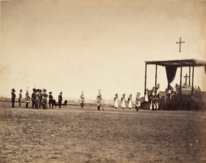 Msza w Camp de Châlons, 1857. autorstwa Gustave Le Gray