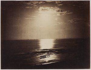 Słońce w koronie, Normandia, 1856-59 (odbitka albenowa z negatywu kolodionowego) autorstwa Gustave Le Gray