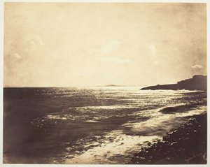 Morze Śródziemne z górą Agde, 1857. autorstwa Gustave Le Gray