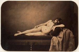 Akt kobiecy leżący na sofie Recamier, ca. 1856.