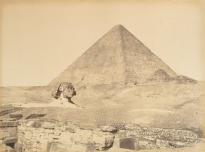 Piramidy w Gizie, 1865-69. autorstwa Gustave Le Gray