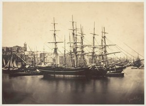 Statki w porcie w Sète, 1857. autorstwa Gustave Le Gray
