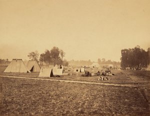 [Namioty i sprzęt wojskowy, Camp de Chalons]. autorstwa Gustave Le Gray