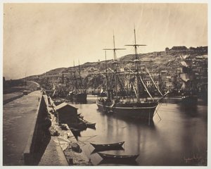 Port i miasto Sète-Mediterranean Port et Ville de Sète-Mediterranée, 1857. autorstwa Gustave Le Gray