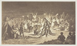 Bez tytułu [Obraz ogniska w Camp de Chalons przez Bénédicta Massona], 1857. autorstwa Gustave Le Gray