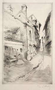 Ulica szkolna w Troyes autorstwa Gustave Leheutre