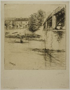 Most w Gournay, z boku autorstwa Gustave Leheutre