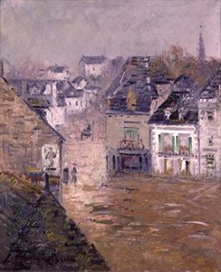 Deszcz, Pont Aven, ok. 1922 (olej na płótnie) autorstwa Gustave Loiseau