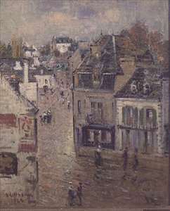 Ulica w Pont Aven po deszczu autorstwa Gustave Loiseau