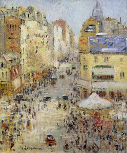 14 lipca w Paryżu, Rue de Clignancourt, 1925 autorstwa Gustave Loiseau