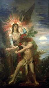 Jakub i Anioł, 1878 autorstwa Gustave Moreau