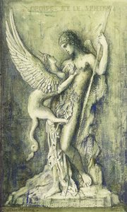 Edyp i Sfinks; Edypa i Sfinks, autorstwa Gustave Moreau