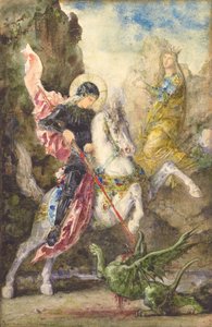 Św. Jerzy i smok, 1869 autorstwa Gustave Moreau