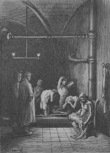 Toaleta w schronisku autorstwa Gustave after Dore