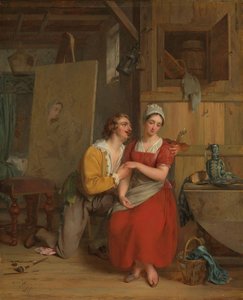Anthony van Dyck wabiący swoją modelkę autorstwa Gustave or Gustaaf Wappers