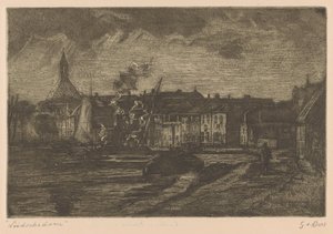 Leidschendam (oryginalny tytuł na obiekcie) autorstwa Gustave van der Does (signed by artist)