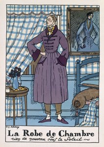 Szlafrok męski, ilustracja z magazynu „Monsieur”, wyd. Marzec 1921 (druk pochórowy)